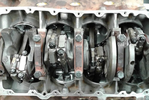 Bottom Side of the Engine Showing the Camshaft